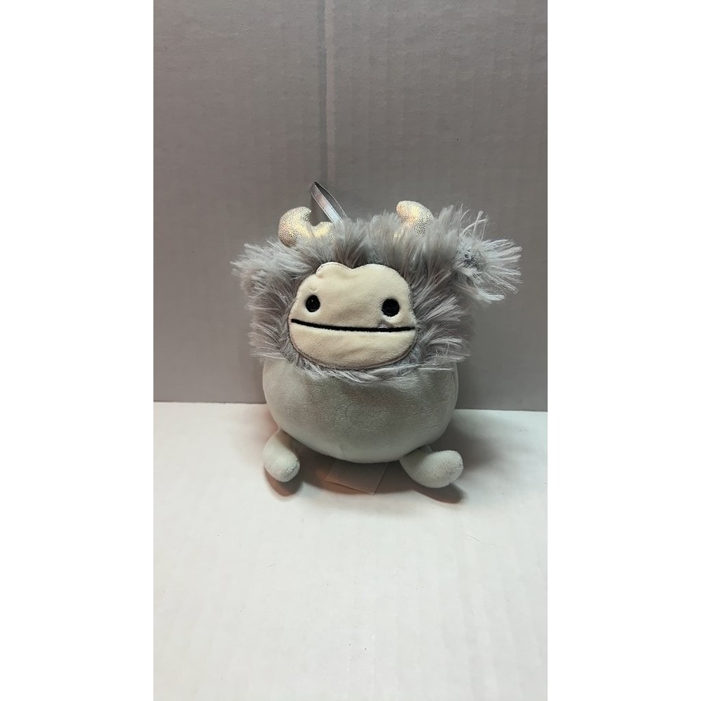 Plush Monster Toy with Fluffy Fur and Metallic‎ Horns